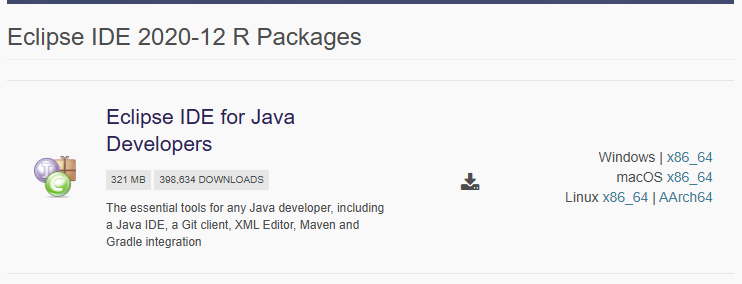 Eclipse IDE 2020-12 R pour java